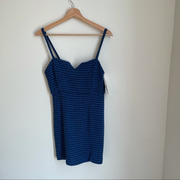 ZARA BLUE TEXTURED WEAVE TANK DRESS - Picture 6 of 9